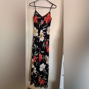 Lily Black Dress with Floral Accent